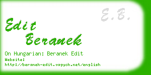 edit beranek business card